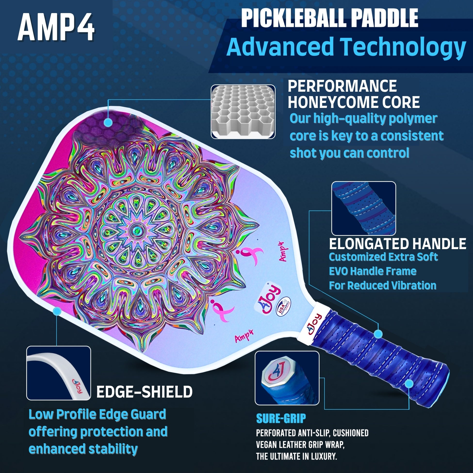 AMP4 Pickleball Paddle - Special Edition DinkforPink