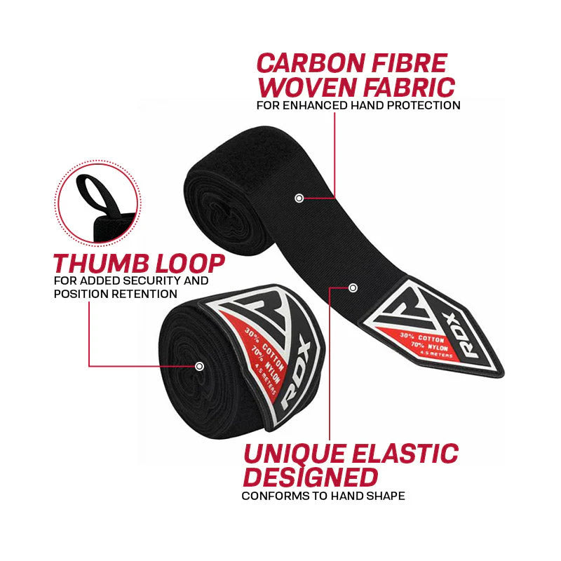 Rdx RB 4.5m Elasticated Hand Wraps