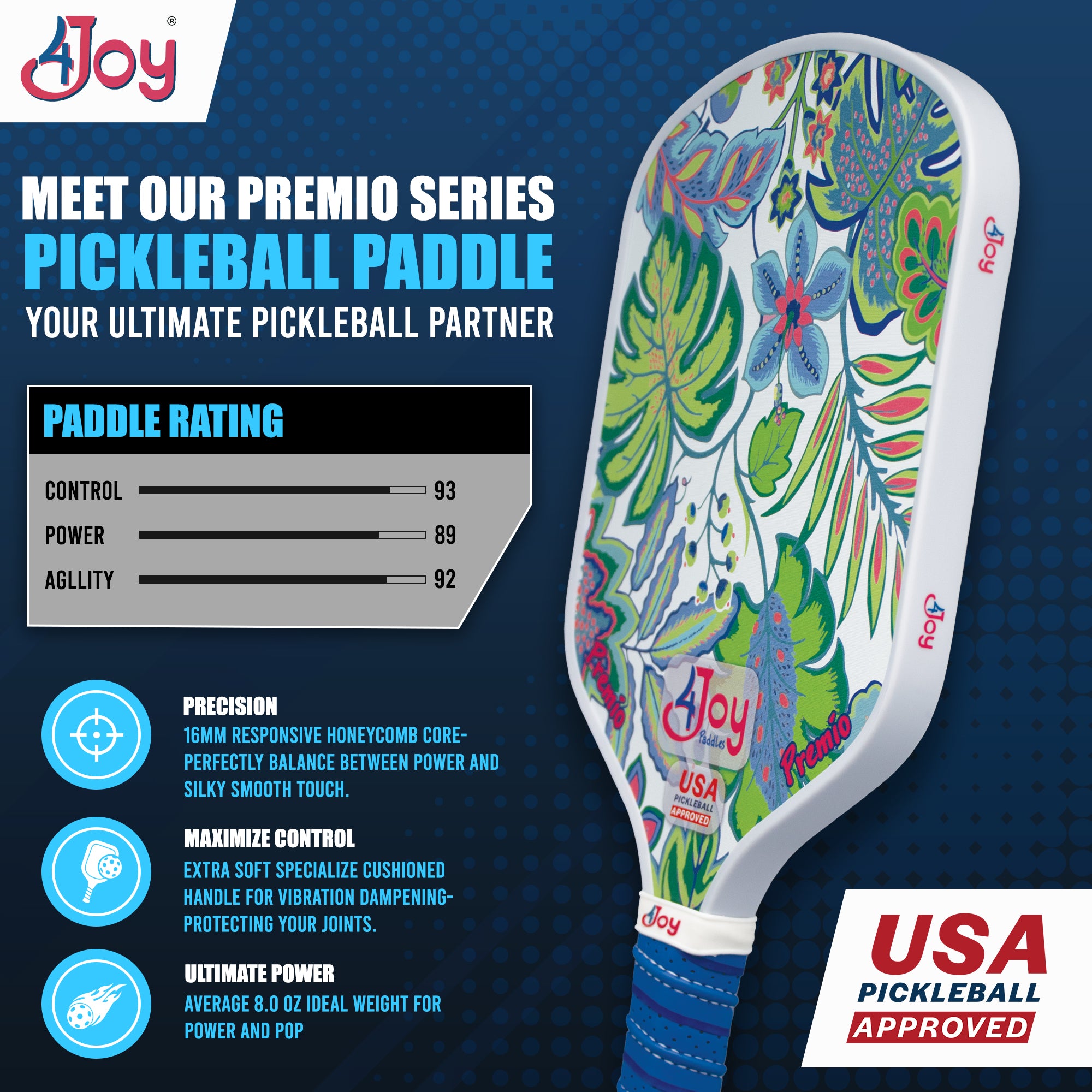 Premio Pickleball Paddle Palm