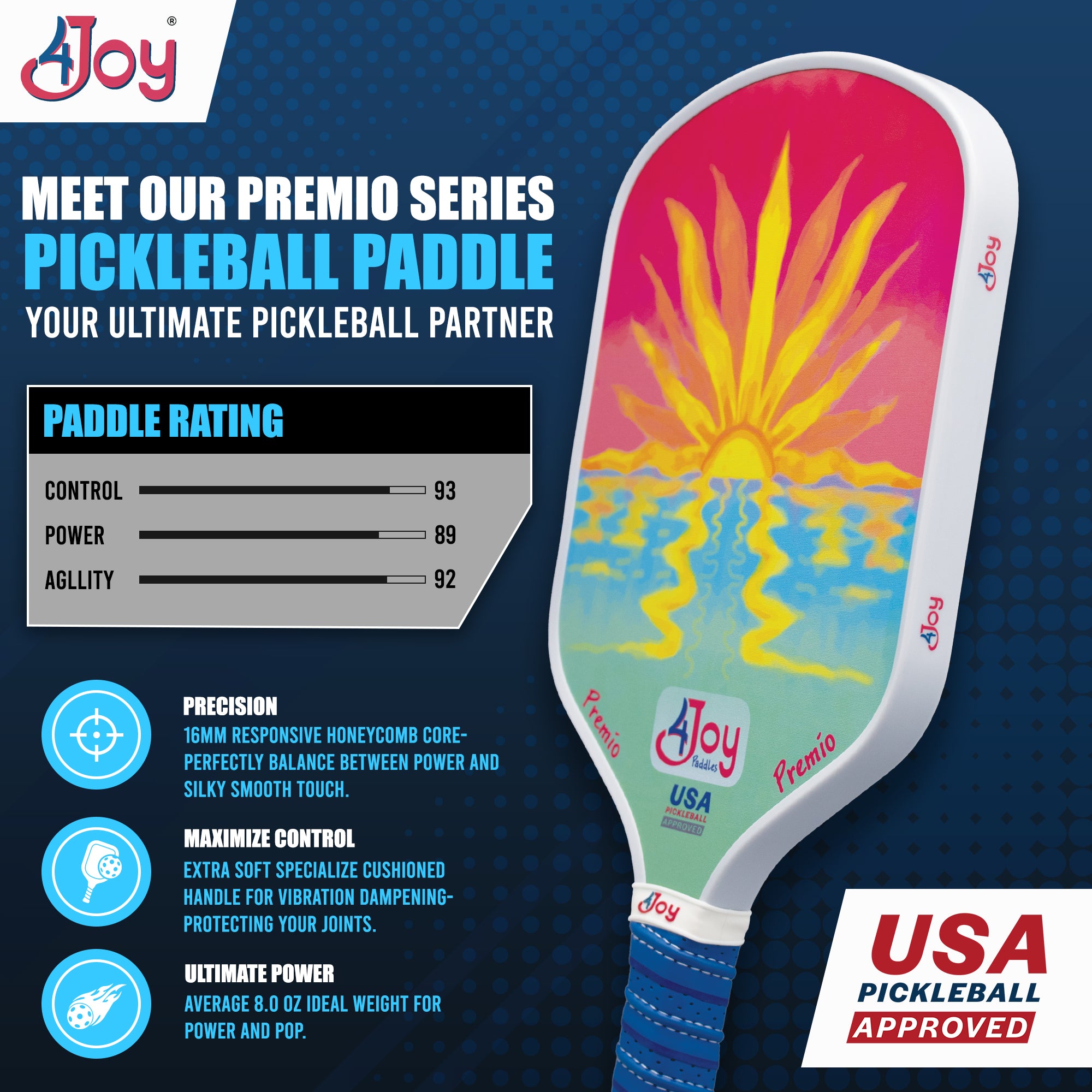 Premio Pickleball Paddle SunSet