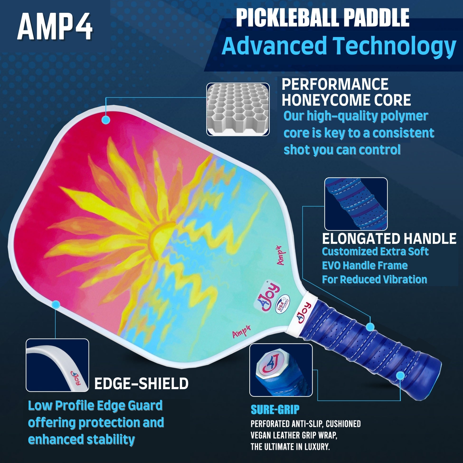 AMP4 Pickleball Paddle - Sunset